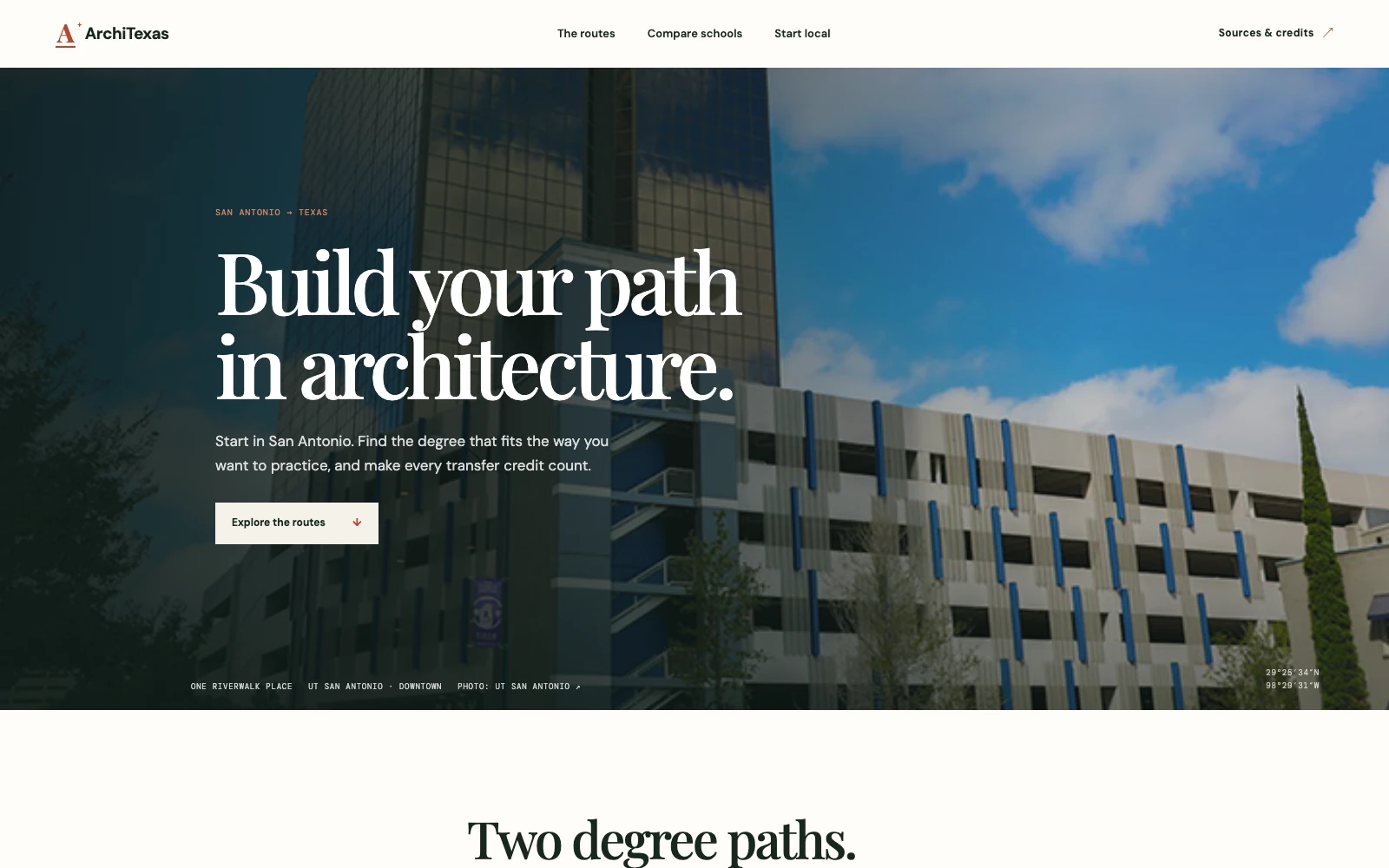 ArchiTexas architecture guide shown on a desktop screen